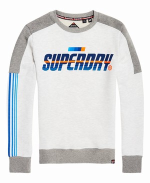 Superdry Super Surf Crew Férfi Pulóver Piros/Szürke | IQRFK1527